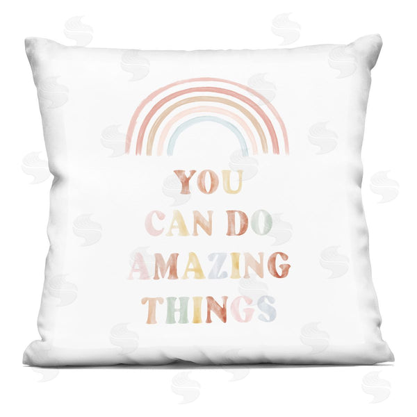 stupell industries Stupell Studio | You Can Do Amazing Things Pastel Rainbow Phrase Printed Throw Pillow
