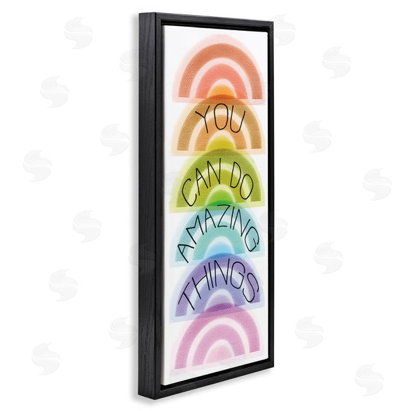 Stupell Industries Stupell Studio | You Can Do Amazing Things Phrase Stacked Rainbows Wall Art