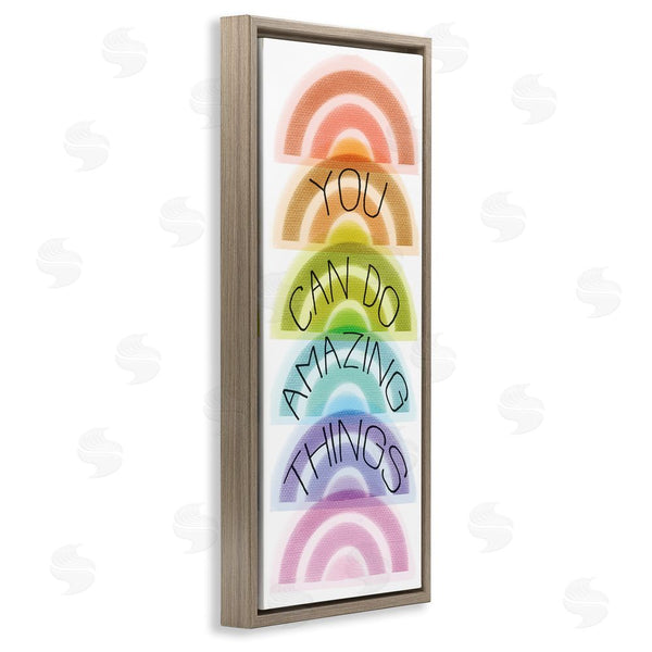 Stupell Industries Stupell Studio | You Can Do Amazing Things Phrase Stacked Rainbows Wall Art