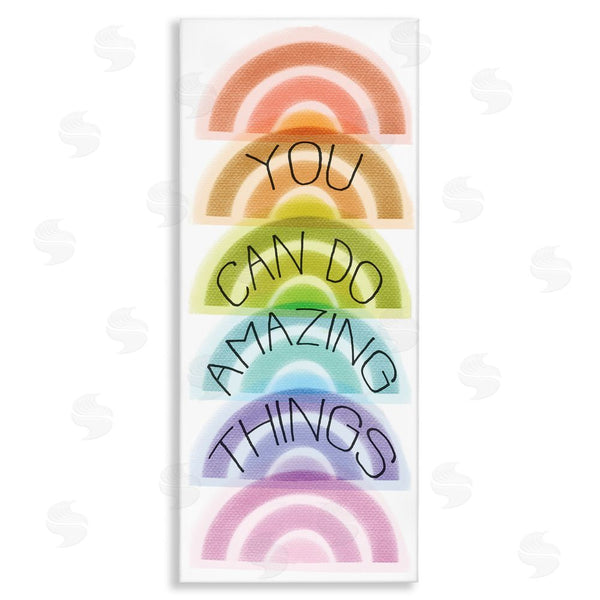 stupell industries Stupell Studio | You Can Do Amazing Things Phrase Stacked Rainbows Wall Art