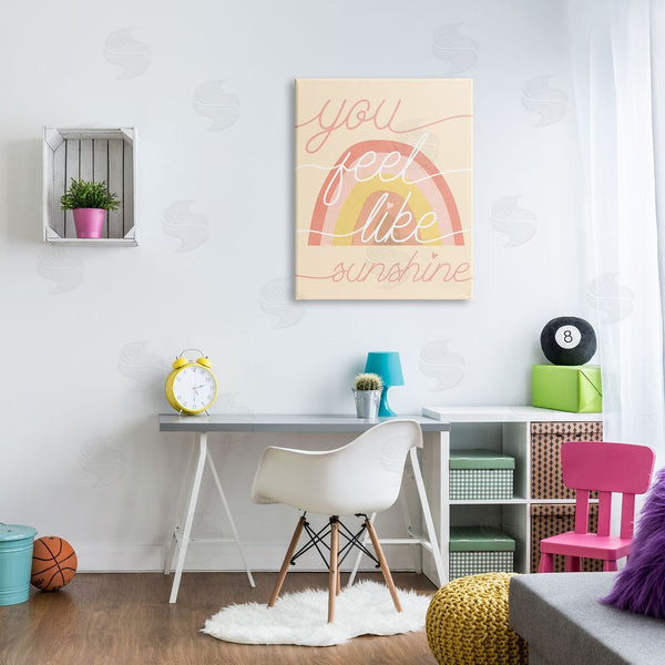 Stupell Industries Stupell Studio | You Feel Like Sunshine Expression Warm Tone Rainbow Wall Art