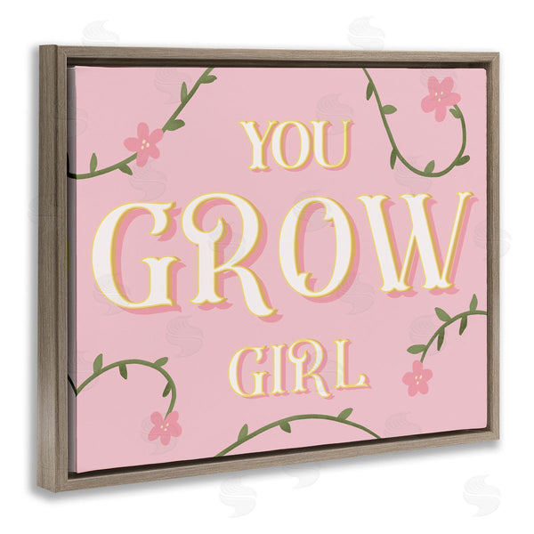 Stupell Industries Stupell Studio | You Grow Girl Encouragement Pink Green Floral Vines Wall Art