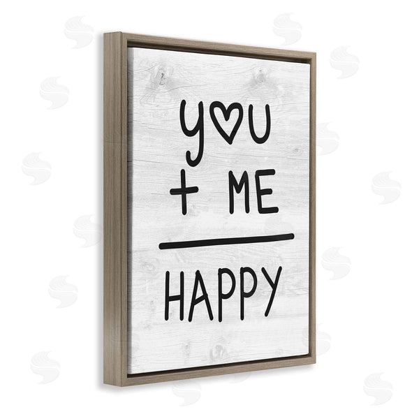 Stupell Industries Stupell Studio | You + Me = Happy Romantic Phrase Wall Art