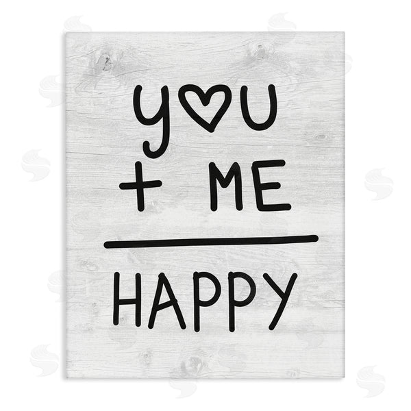 stupell industries Stupell Studio | You + Me = Happy Romantic Phrase Wall Art