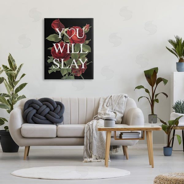 Stupell Industries Stupell Studio | You Will Slay Chic Red Roses Glam Phrase Wall Art