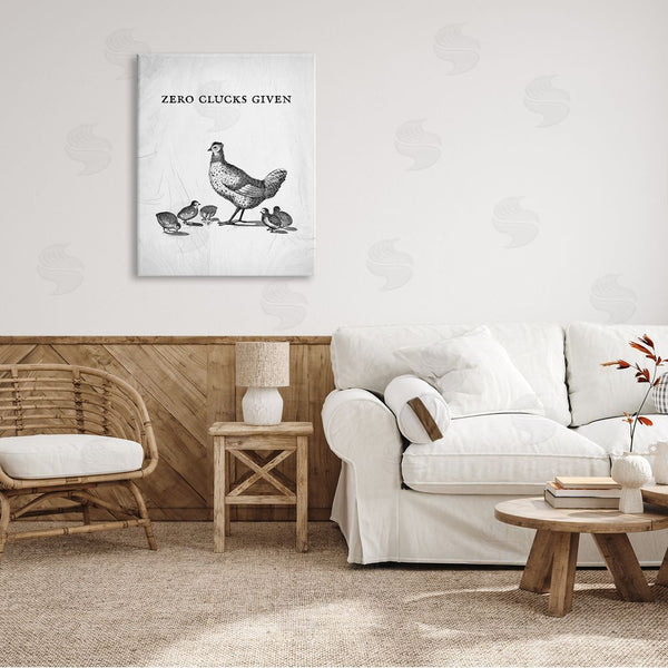 Stupell Industries Stupell Studio | Zero Clucks Given Funny Phrase Chicken Pun Wall Art