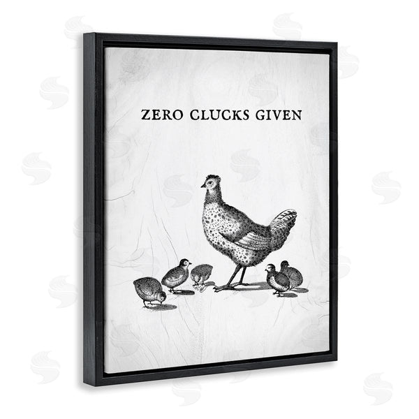 Stupell Industries Stupell Studio | Zero Clucks Given Funny Phrase Chicken Pun Wall Art