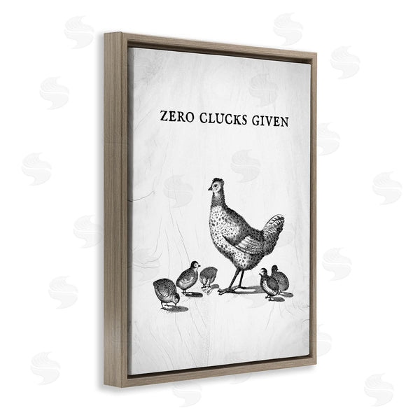 Stupell Industries Stupell Studio | Zero Clucks Given Funny Phrase Chicken Pun Wall Art