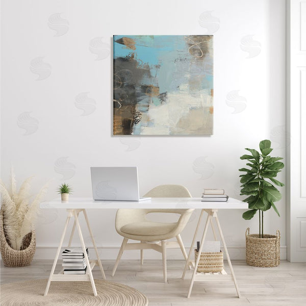 Stupell Industries Sue Jachimiec | Rustic Expressive Abstraction Brown Towards Blue Impression Wall Art