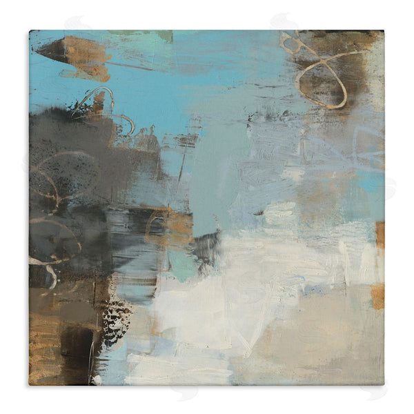 stupell industries Sue Jachimiec | Rustic Expressive Abstraction Brown Towards Blue Impression Wall Art