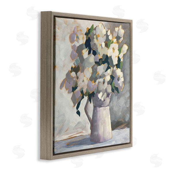 Stupell Industries Sue Riger | Classic White Flower Arrangement Abstract Petals Bouquet Wall Art