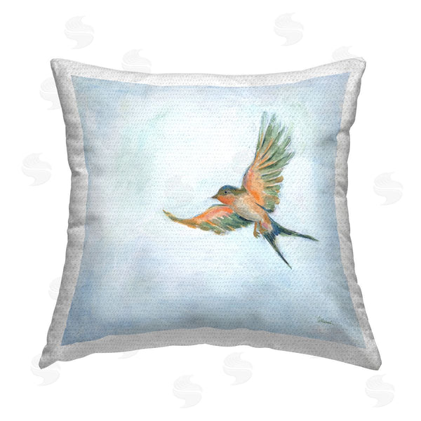Stupell Industries Sue Schlabach | Barn Swallow Flying Bird Printed Throw Pillow