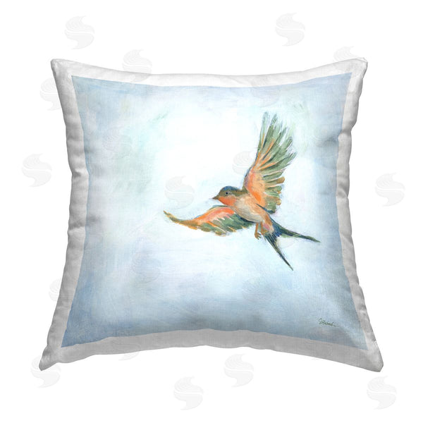 stupell industries Sue Schlabach | Barn Swallow Flying Bird Printed Throw Pillow