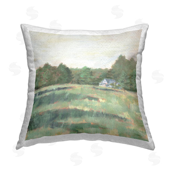 Stupell Industries Sue Schlabach | Farmhouse Across Meadow Printed Throw Pillow