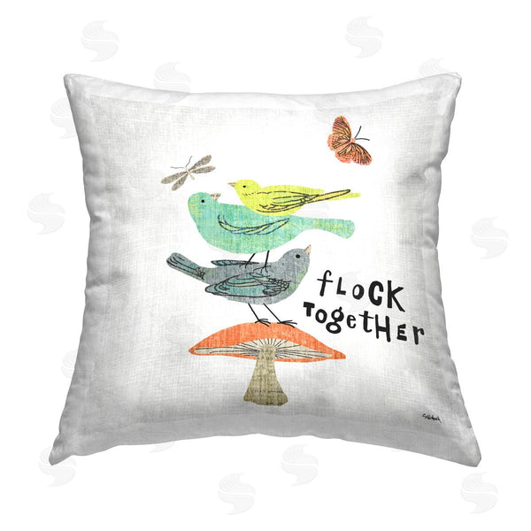 stupell industries Sue Schlabach | Flock Together Nature Printed Throw Pillow