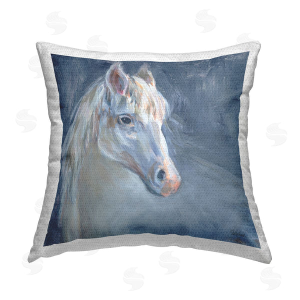 Stupell Industries Sue Schlabach | Gentle Grey Horse Portrait Printed Throw Pillow