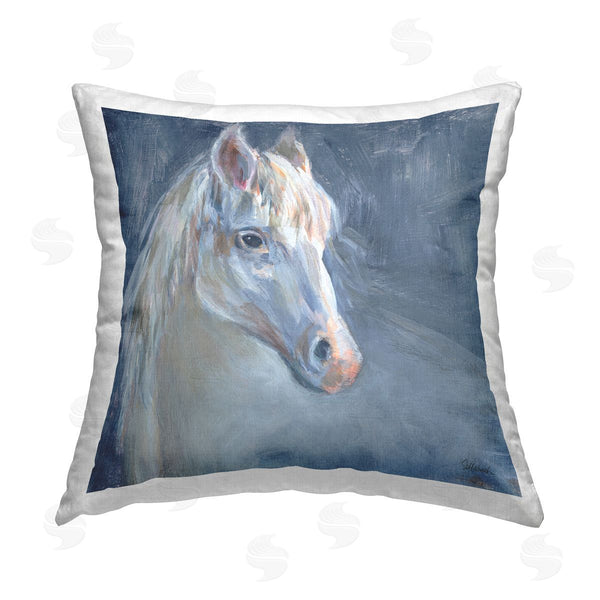 stupell industries Sue Schlabach | Gentle Grey Horse Portrait Printed Throw Pillow