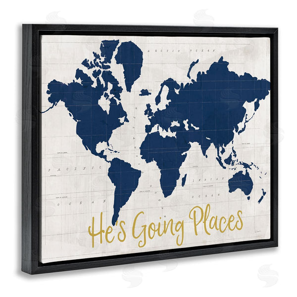 Stupell Industries Sue Schlabach | Going Places Boy's Map