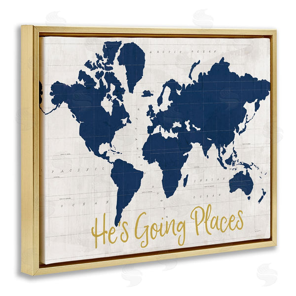 Stupell Industries Sue Schlabach | Going Places Boy's Map