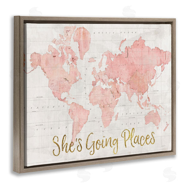 Stupell Industries Sue Schlabach | Going Places Girl's Map