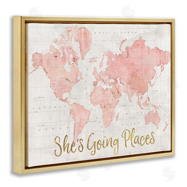 Stupell Industries Sue Schlabach | Going Places Girl's Map