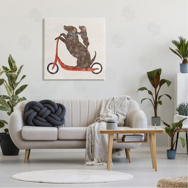 Stupell Industries Sue Schlabach | Red Scooter Dogs Duo Wall Art