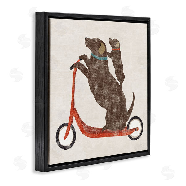 Stupell Industries Sue Schlabach | Red Scooter Dogs Duo Wall Art
