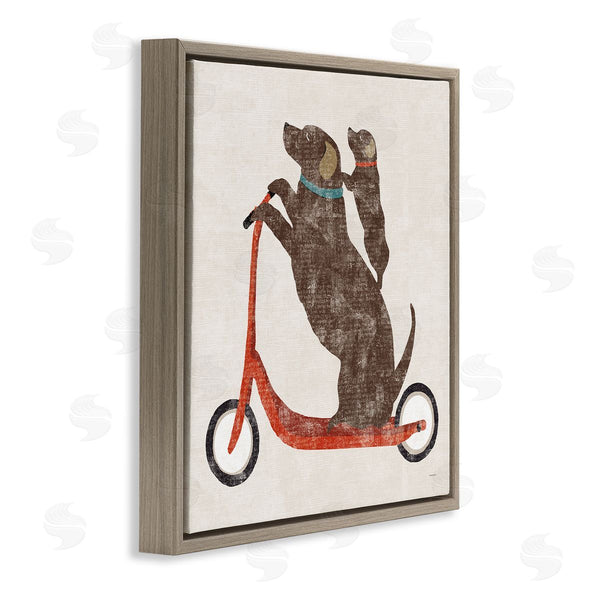 Stupell Industries Sue Schlabach | Red Scooter Dogs Duo Wall Art