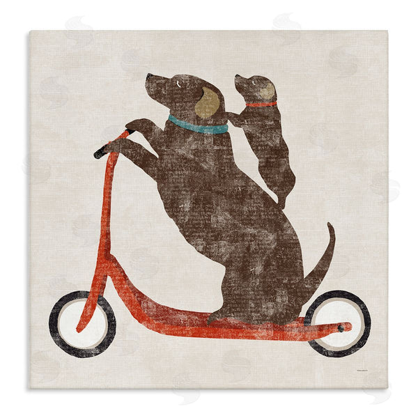 stupell industries Sue Schlabach | Red Scooter Dogs Duo Wall Art