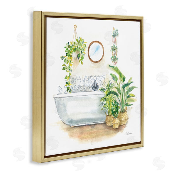 Stupell Industries Sue Schlabach | Serene Bathroom Interior With Greenery