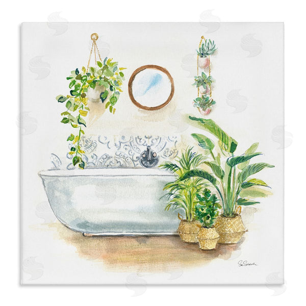 Stupell Industries Sue Schlabach | Serene Bathroom Interior With Greenery