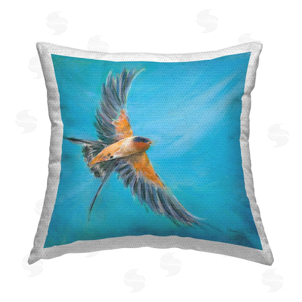 Stupell Industries Sue Schlabach | Soaring Bird On Blue Printed Throw Pillow