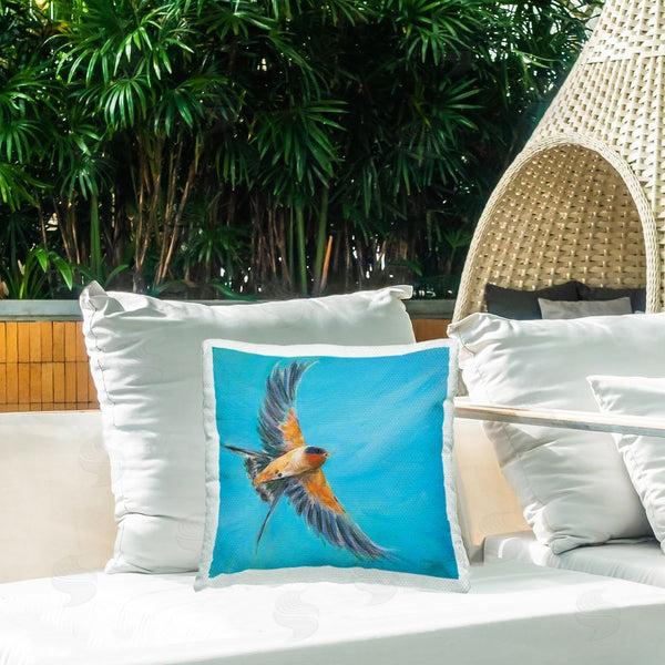 Stupell Industries Sue Schlabach | Soaring Bird On Blue Printed Throw Pillow