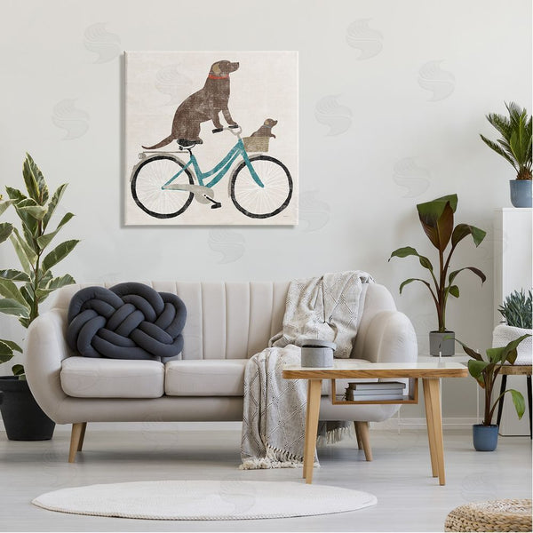 Stupell Industries Sue Schlabach | Vintage Dogs Riding Bicycle Wall Art