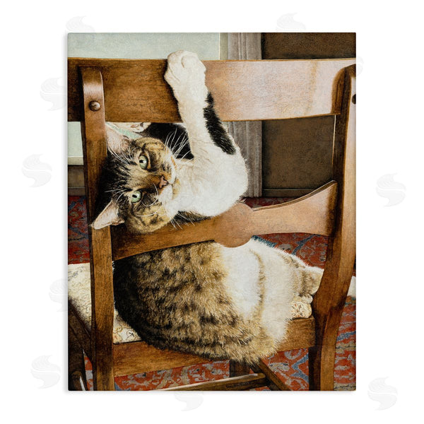 stupell industries Sueellen Ross | Country Cat Lounging Wooden Chair