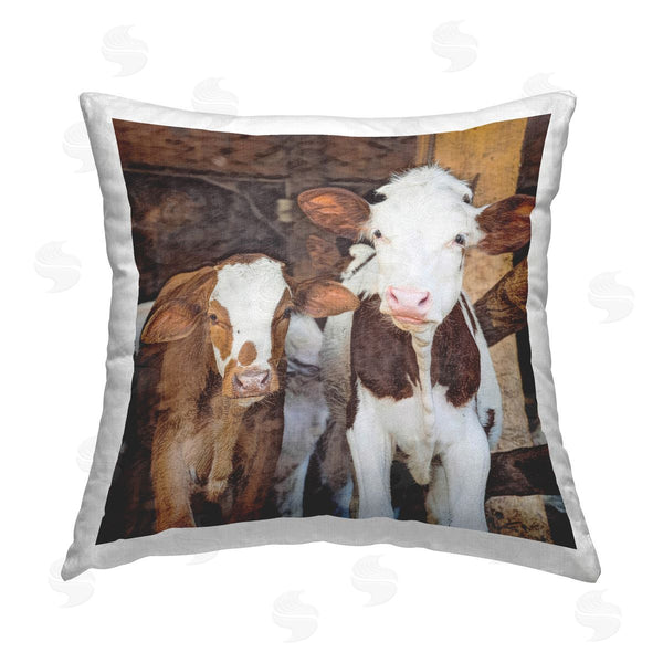 stupell industries SunDance Group LLC | Baby Cows on Farm Printed Throw Pillow