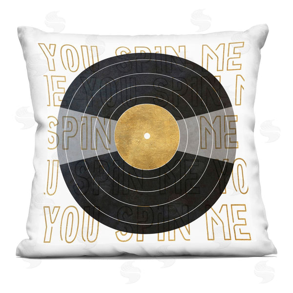 stupell industries Sundance Group | You Spin Me Vintage Vinyl Record Shape Printed Throw Pillow