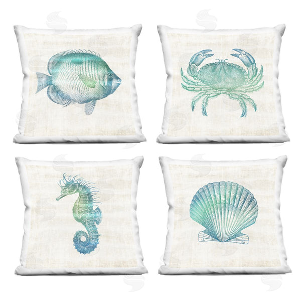 stupell industries Susan Arnot | Aquatic Sea Life Impressions Printed Throw Pillow Set