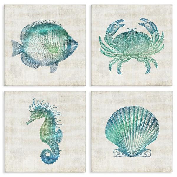 stupell industries Susan Arnot | Aquatic Sea Life Impressions Wall Art