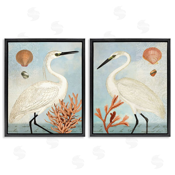 Stupell Industries Susan Arnot | Beach Items Shell Heron Egret Wall Art