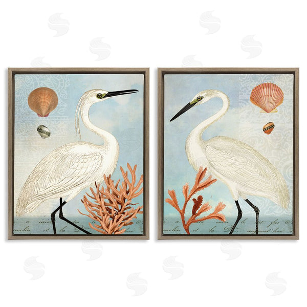 Stupell Industries Susan Arnot | Beach Items Shell Heron Egret Wall Art