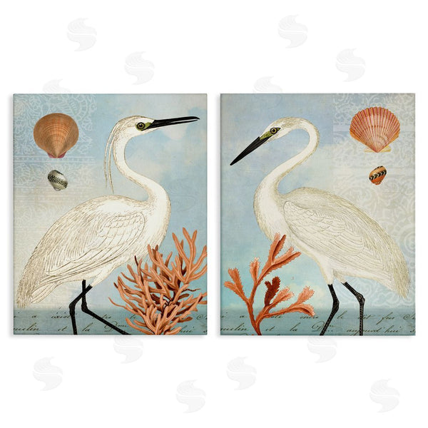 stupell industries Susan Arnot | Beach Items Shell Heron Egret Wall Art