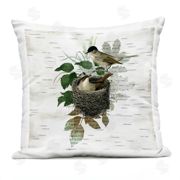 Stupell Industries Susan Arnot | Birds In Vintage Nest Printed Throw Pillow