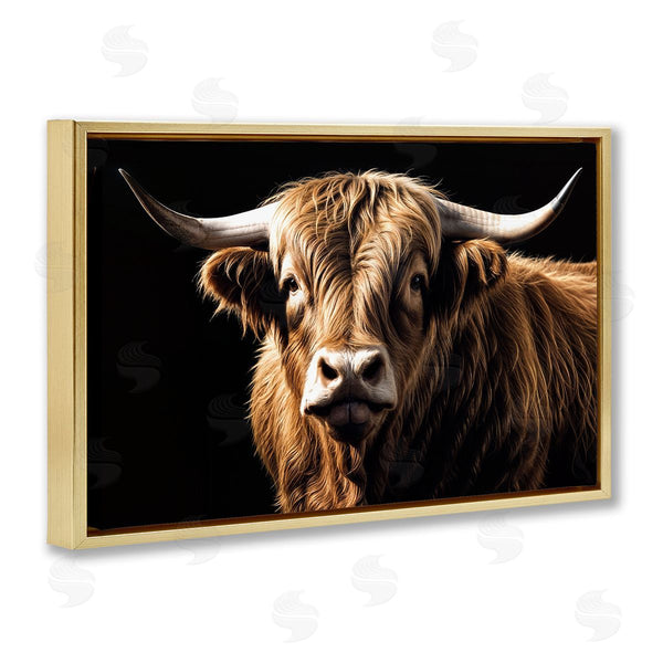 Stupell Industries Susan Arnot | Bold Contrast Cattle Portrait