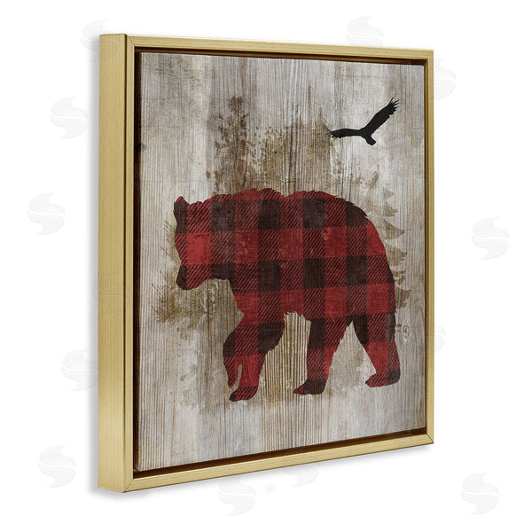 Stupell Industries Susan Arnot | Buffalo Plaid Bear & Bird