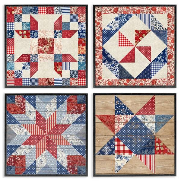 Stupell Industries Susan Arnot | Classic Patriotic Quilt Patterns Wall Art