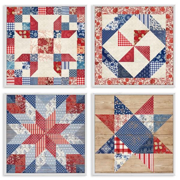 Stupell Industries Susan Arnot | Classic Patriotic Quilt Patterns Wall Art