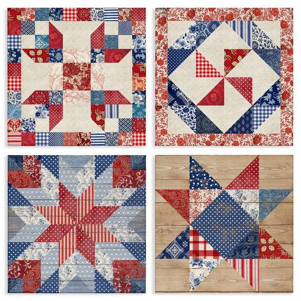 stupell industries Susan Arnot | Classic Patriotic Quilt Patterns Wall Art