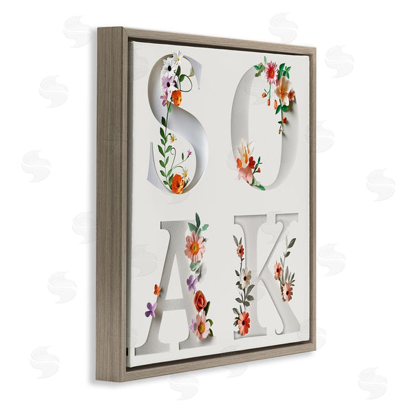 Stupell Industries Susan Arnot | Floral Bathroom Soak Letters Wall Art