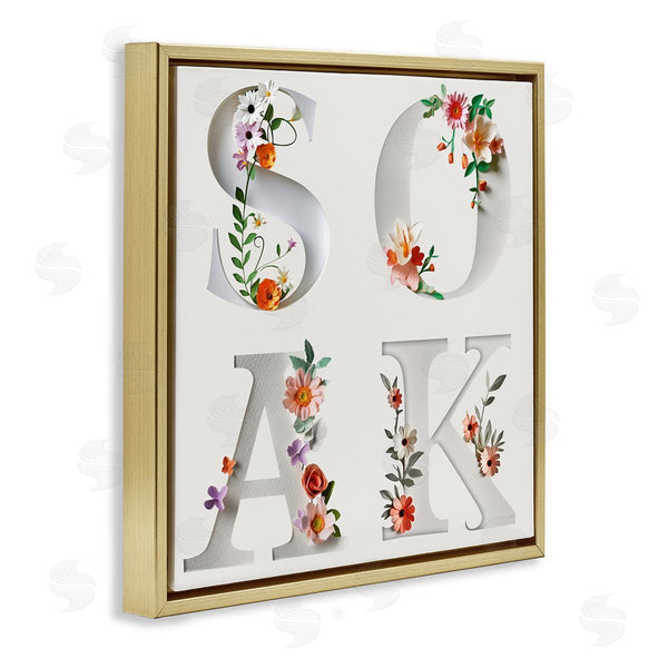 Stupell Industries Susan Arnot | Floral Bathroom Soak Letters Wall Art